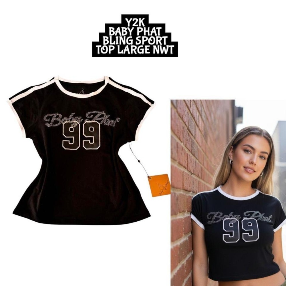 Y2K BABY PHAT BLING SPORTY MCBLING‎ TOP LARGE NWT